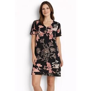 NWT Nicole Miller Linen Blend Floral Dress – Large